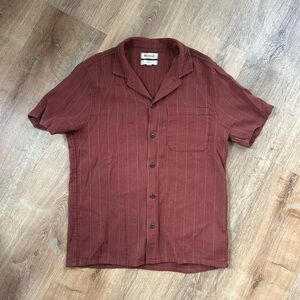 Madewell Men's Short-Sleeve Button-Down Shirt in Rust